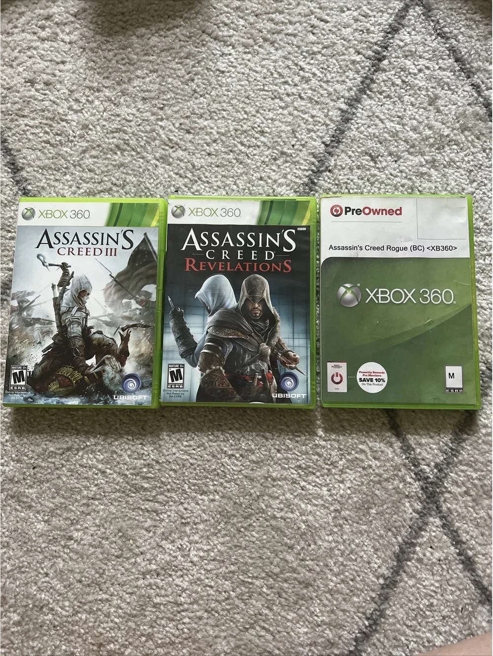 *Lot Of 3* Assassins Creed 3/Rouge/Revelations Xbox 360